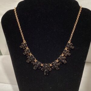 J. Crew Black and Gold Floral Necklace